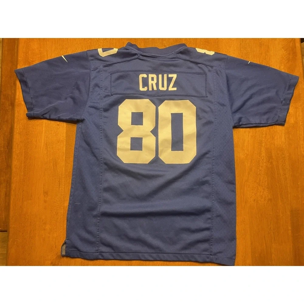 Nike New York Giants Victor Cruz 80 Jersey Kids Large‎ Blue NFL On Field